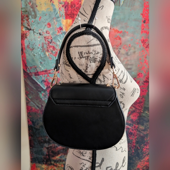 Black Diana leather purse (crossbody or hand bag) - Picture 3 of 8